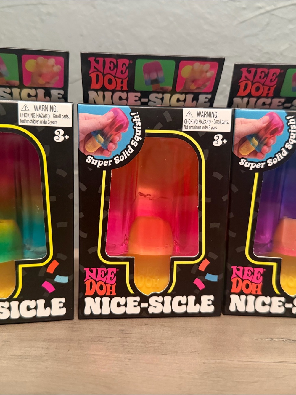 NeeDoh Nice-Sicle Popsicle Squishy Stress Toys Set Of 3 Colors AUTHENTIC NEW